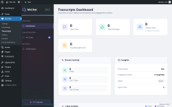 Page screenshot: MxChat &rarr; Transcripts