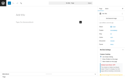 Page screenshot: Add Page &lsaquo; Test site &mdash; WordPress