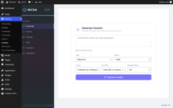 Page screenshot: MxChat &rarr; Content