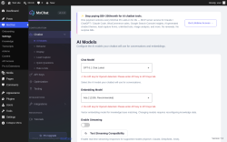 Page screenshot: MxChat &rarr; Settings