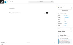 Page screenshot: Add Page &lsaquo; Test site &mdash; WordPress