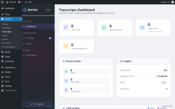 Page screenshot: MxChat &rarr; Transcripts