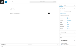 Page screenshot: Add Post &lsaquo; Test site &mdash; WordPress