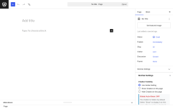 Page screenshot: Add Page &lsaquo; Test site &mdash; WordPress