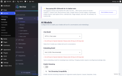 Page screenshot: MxChat &rarr; Settings