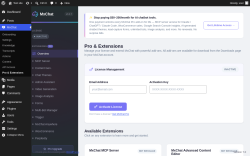Page screenshot: MxChat &rarr; Pro & Extensions
