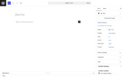 Page screenshot: Add Post &lsaquo; Test site &mdash; WordPress
