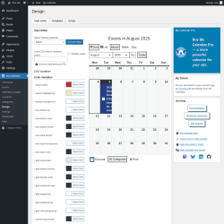 Page screenshot: My Calendar → Design