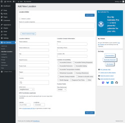 Page screenshot: My Calendar → Add New Location