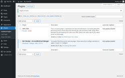 Page screenshot: Plugins ‹ Test site — WordPress