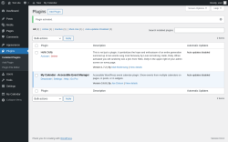 Page screenshot: Plugins ‹ Test site — WordPress
