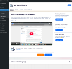 Page screenshot: My Social Feeds &rarr; Help & Demos