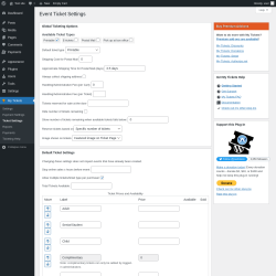 Page screenshot: My Tickets &rarr; Ticket Settings