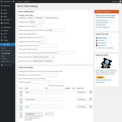 Page screenshot: My Tickets &rarr; Ticket Settings