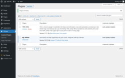 Page screenshot: Plugins &lsaquo; Test site &mdash; WordPress