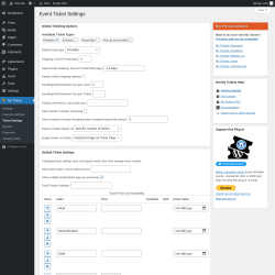 Page screenshot: My Tickets &rarr; Ticket Settings