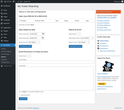 Page screenshot: My Tickets &rarr; Reports
