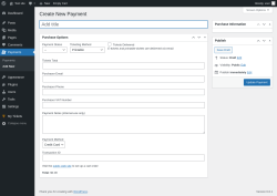 Page screenshot: Payments &rarr; Add New