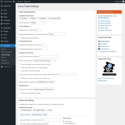 Page screenshot: My Tickets &rarr; Ticket Settings