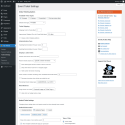 Page screenshot: My Tickets &rarr; Ticket Settings