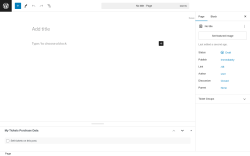Page screenshot: Add New Page &lsaquo; Test site &mdash; WordPress