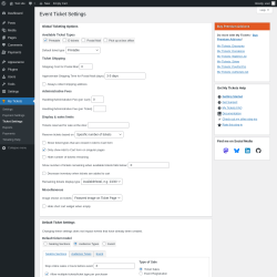 Page screenshot: My Tickets &rarr; Ticket Settings