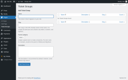 Page screenshot: Pages &rarr; Ticket Groups