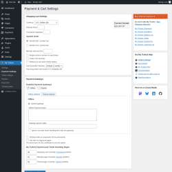 Page screenshot: My Tickets &rarr; Payment Settings