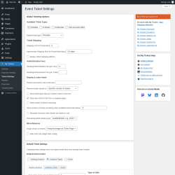 Page screenshot: My Tickets &rarr; Ticket Settings