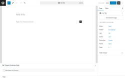Page screenshot: Add New Page &lsaquo; Test site &mdash; WordPress