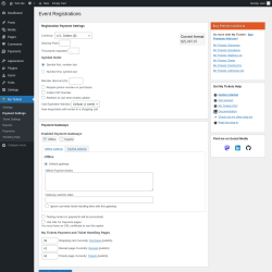 Page screenshot: My Tickets &rarr; Payment Settings