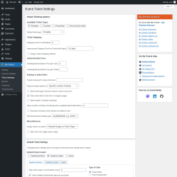 Page screenshot: My Tickets &rarr; Ticket Settings