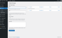 Page screenshot: Pages &rarr; Ticket Groups