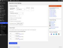 Page screenshot: My Tickets &rarr; Payment Settings