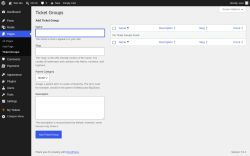 Page screenshot: Pages &rarr; Ticket Groups