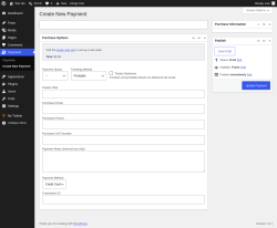 Page screenshot: Payments &rarr; Create New Payment
