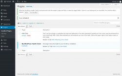 Page screenshot: Plugins ‹ Test site — WordPress