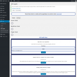 Page screenshot: Tools → WP Health