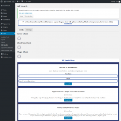 Page screenshot: Tools → WP Health