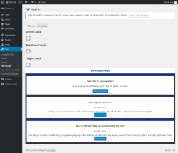 Page screenshot: Tools → WP Health