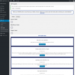 Page screenshot: Tools → WP Health