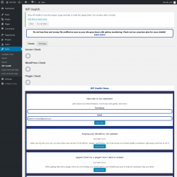 Page screenshot: Tools → WP Health