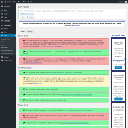 Page screenshot: Tools → WP Health