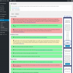 Page screenshot: Tools → WP Health