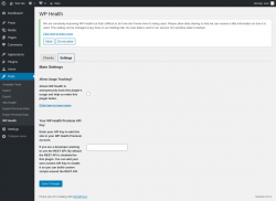 Page screenshot: Tools → WP Health → Settings