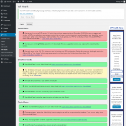 Page screenshot: Tools → WP Health