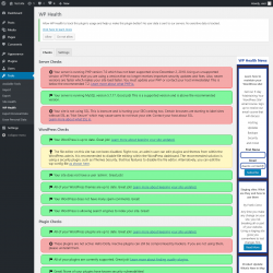 Page screenshot: Tools → WP Health