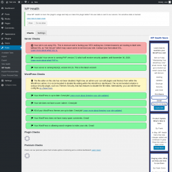 Page screenshot: Tools → WP Health