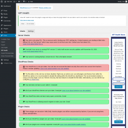 Page screenshot: Tools → WP Health