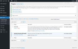 Page screenshot: Plugins ‹ Test site — WordPress
